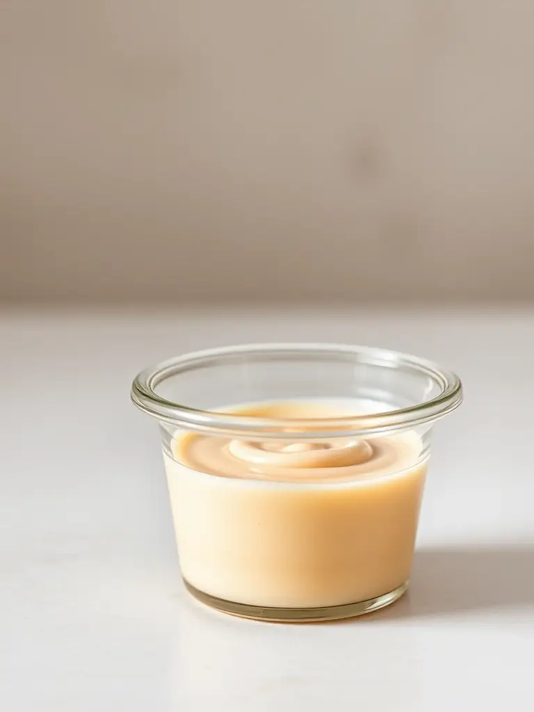 An appetizing image of Swiss Chalet's Chalet Dipping Sauce, highlighting its creamy texture and unique flavor, served in a small dipping container.